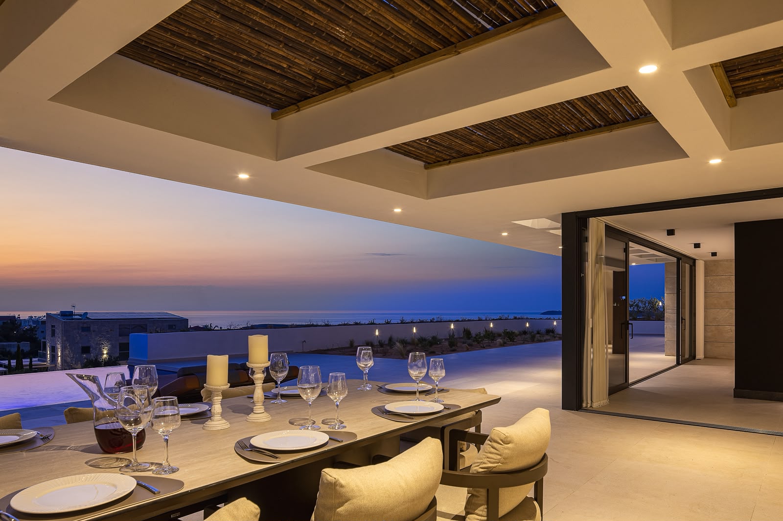 Covered dining prepared for an evening together