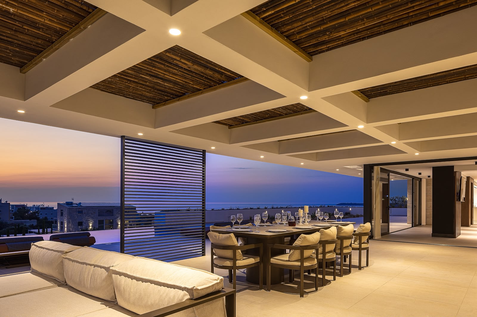 Outdoor lounge and covered terrace